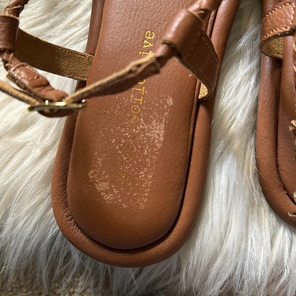 B.O.G. Collective | Lively Cognac Braided Leather Sandal Size 10 - Picture 6 of 6